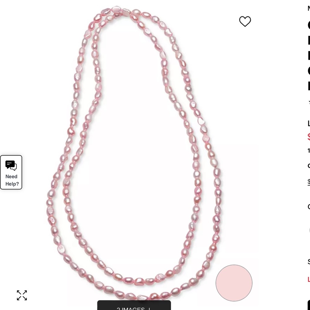 Chunky Cultured Pink Pearls Infinity Strand.